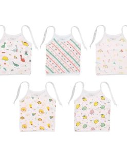 Muslin Knot Jabla - white print - Pack of 5