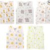 Muslin Front button Jabla - White print - Pack of 5