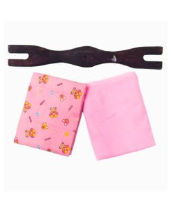 Cradle Cloth with Neem Wood Separator and Mosquito Net Pack of 3 Pink 0-2 Years