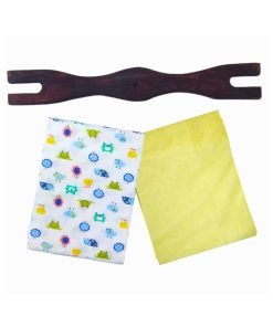 Cradle Cloth with Neem Wood Separator and Mosquito Net Pack of 3 White 0-2 Years
